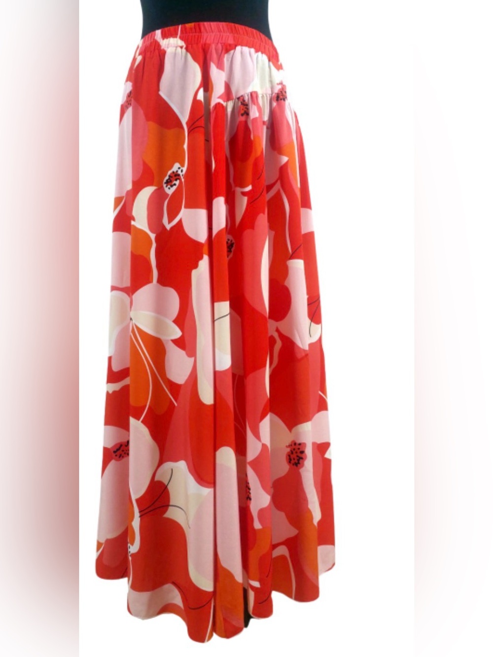 Vibrant Orange and Pink Maxi Skirt